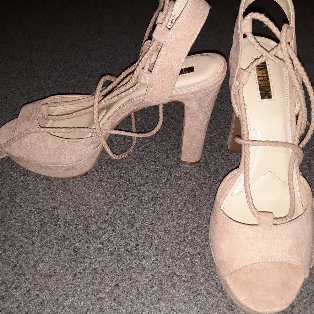 Blush microfiber shoes